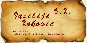 Vasilije Koković vizit kartica
